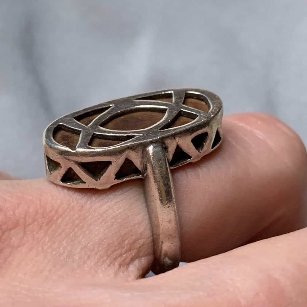 Celtic 925 and Wood ring size 9